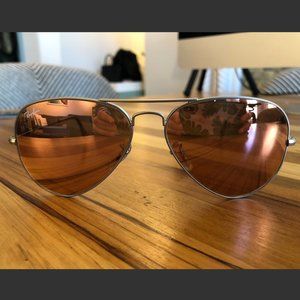 Ray Ban aviator pink flash mirror sunglasses